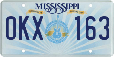 MS license plate OKX163