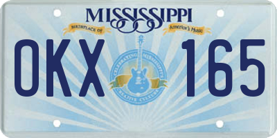 MS license plate OKX165