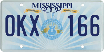 MS license plate OKX166