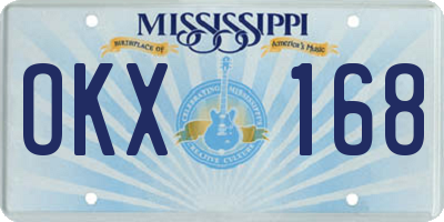 MS license plate OKX168