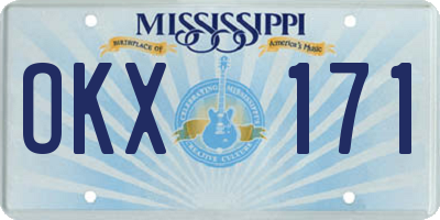 MS license plate OKX171