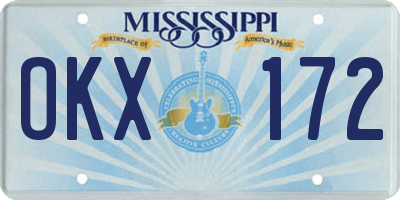 MS license plate OKX172