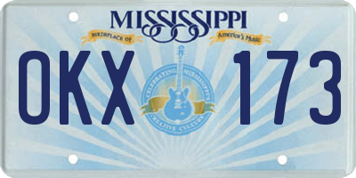 MS license plate OKX173