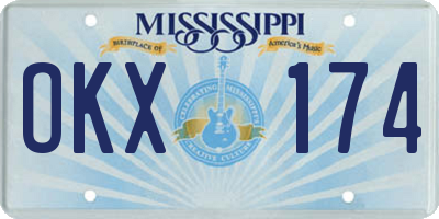 MS license plate OKX174