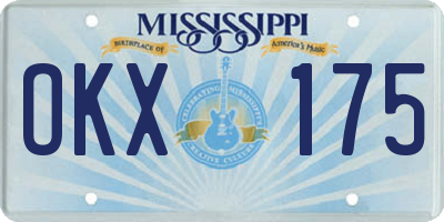 MS license plate OKX175