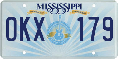 MS license plate OKX179