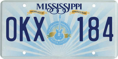 MS license plate OKX184