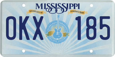 MS license plate OKX185