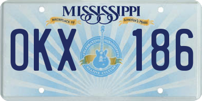 MS license plate OKX186