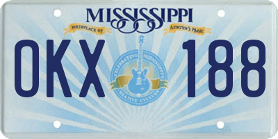 MS license plate OKX188