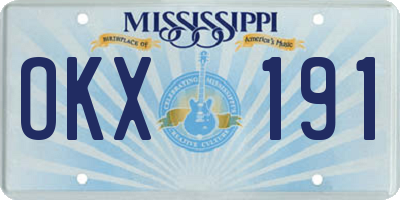 MS license plate OKX191