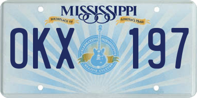 MS license plate OKX197