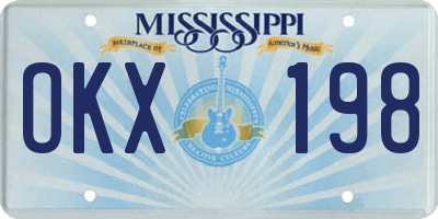 MS license plate OKX198