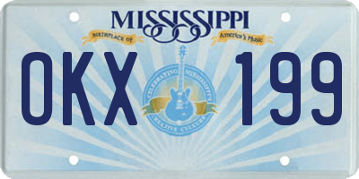 MS license plate OKX199