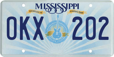 MS license plate OKX202