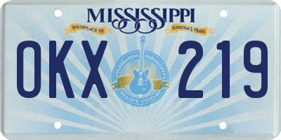 MS license plate OKX219