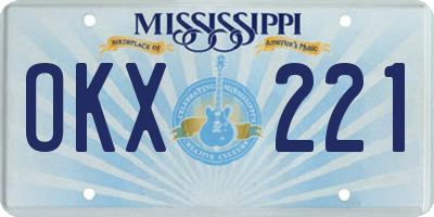 MS license plate OKX221