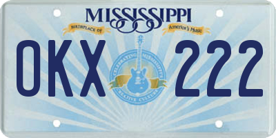 MS license plate OKX222