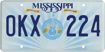 MS license plate OKX224