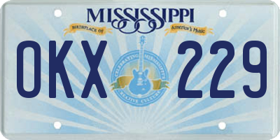 MS license plate OKX229