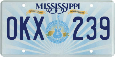 MS license plate OKX239
