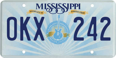 MS license plate OKX242