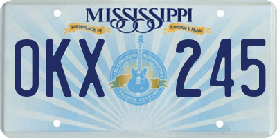 MS license plate OKX245