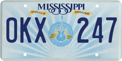 MS license plate OKX247