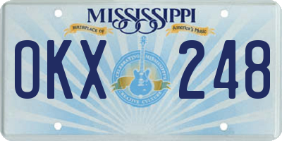 MS license plate OKX248