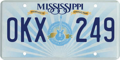 MS license plate OKX249