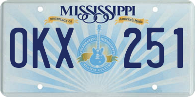 MS license plate OKX251