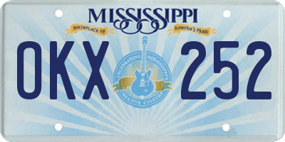 MS license plate OKX252