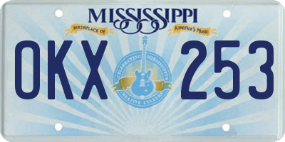 MS license plate OKX253