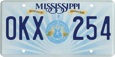 MS license plate OKX254