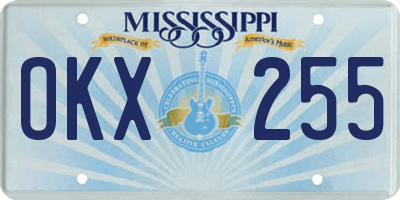 MS license plate OKX255