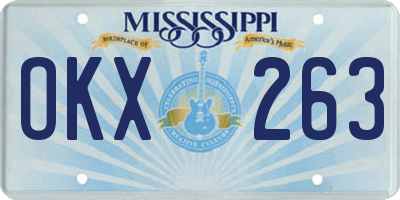 MS license plate OKX263