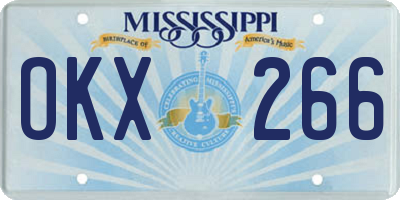 MS license plate OKX266