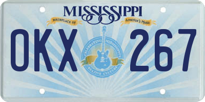 MS license plate OKX267
