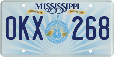 MS license plate OKX268