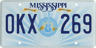MS license plate OKX269