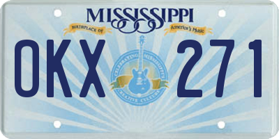 MS license plate OKX271