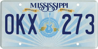 MS license plate OKX273