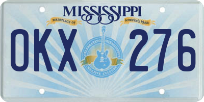 MS license plate OKX276