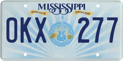 MS license plate OKX277
