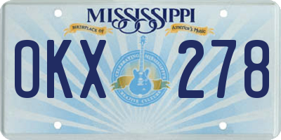 MS license plate OKX278