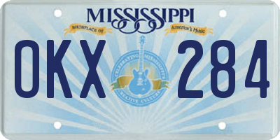 MS license plate OKX284