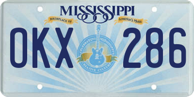 MS license plate OKX286