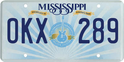 MS license plate OKX289