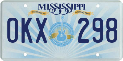 MS license plate OKX298