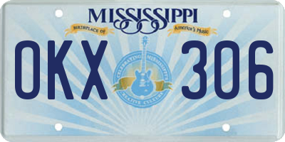 MS license plate OKX306